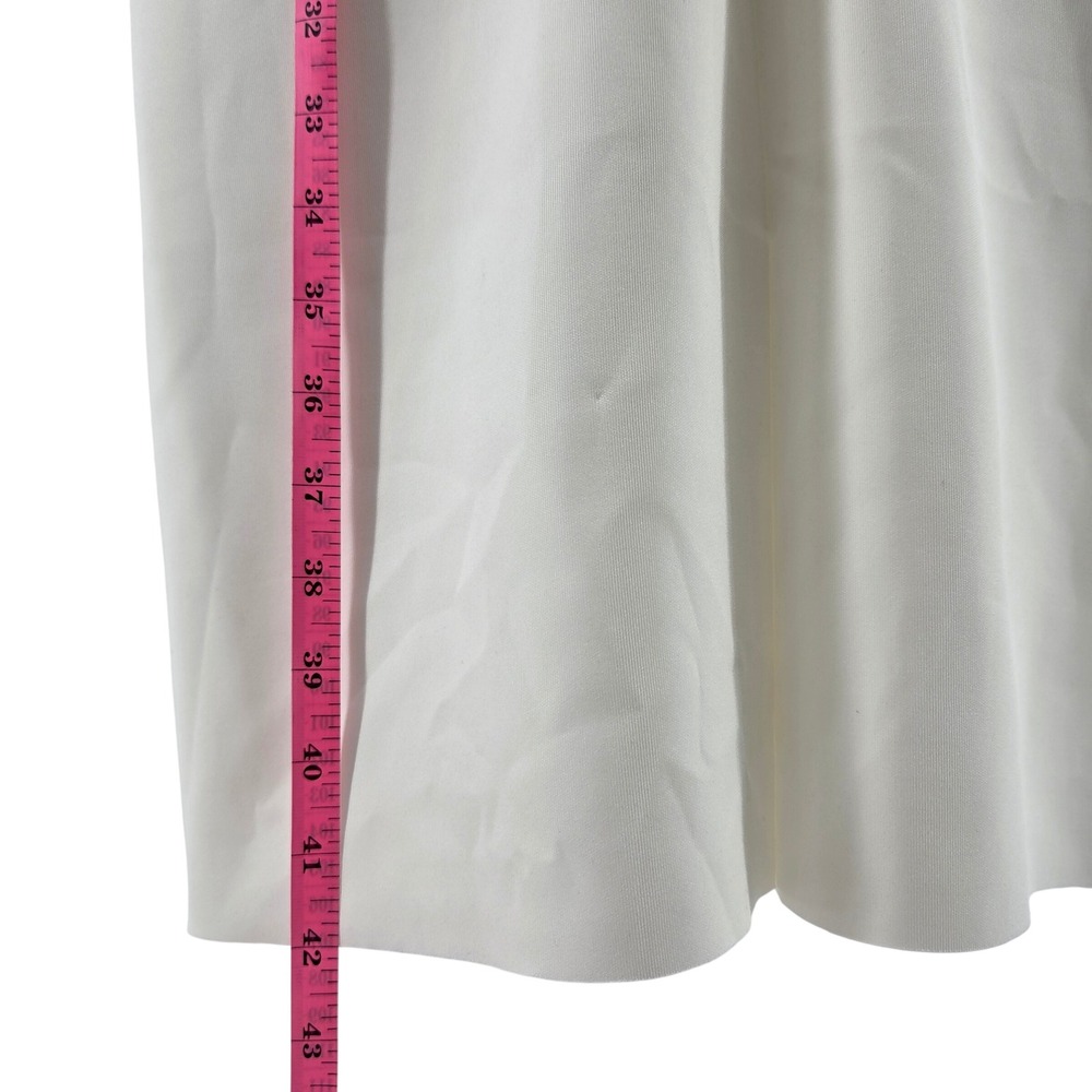 Eliza J Ivory Pearly Beaded Mock Halter Sheath Dress 16 Ruffle - Picture 7 of 10